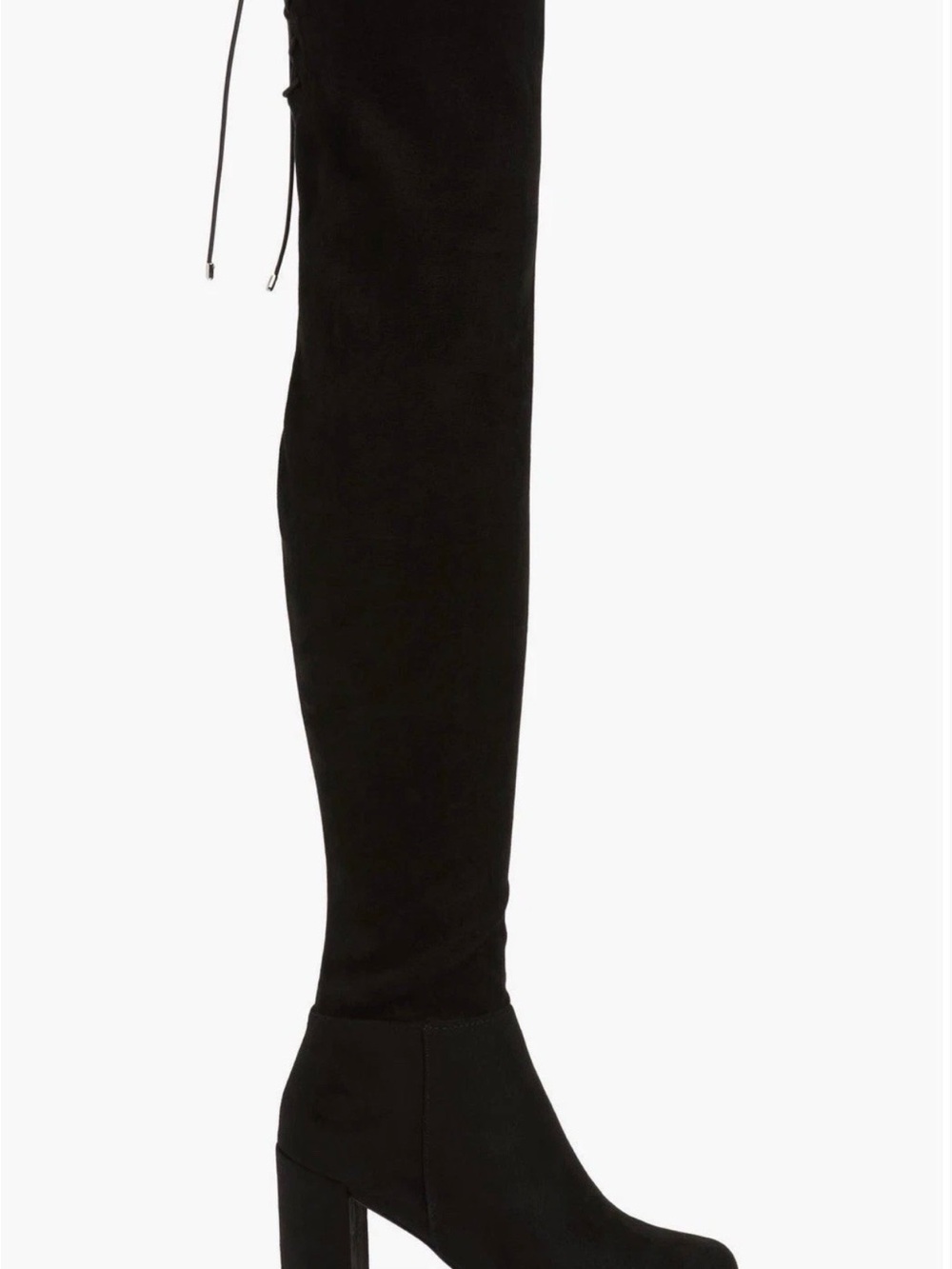 Chinese Laundry Black Over-the-Knee Suede Block Heel Boots - Picture 1 of 3
